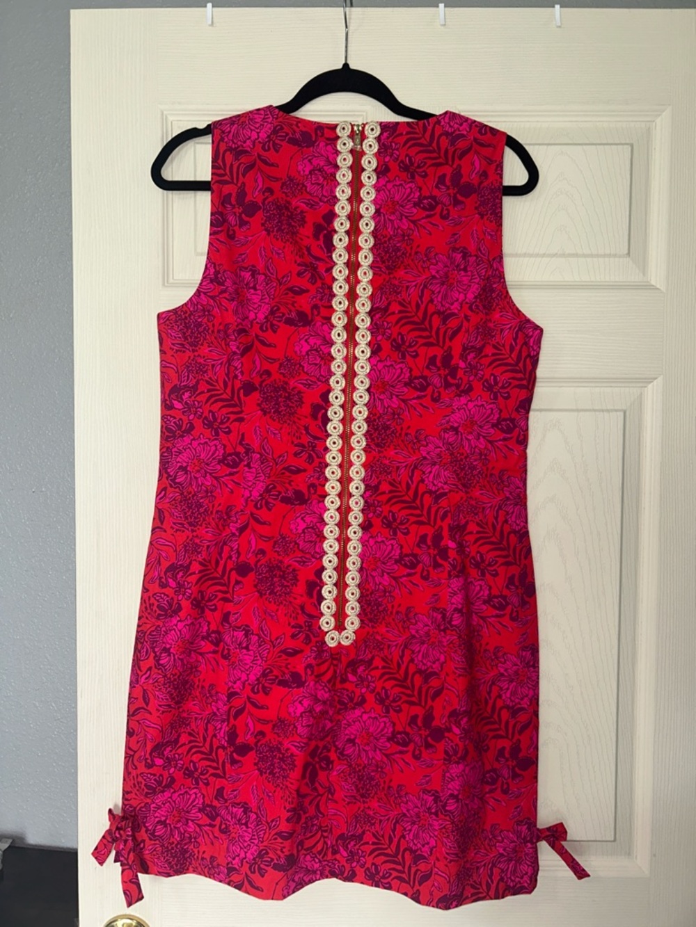 Lilly Pulitzer Sleeveless Hot Pink Floral Shift Dress - Picture 2 of 6
